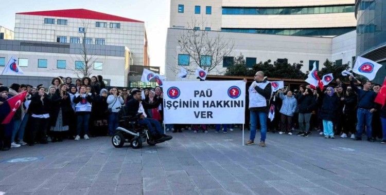 Pamukkale Üniversitesi çalışanları eşit çalışma şartı ve ücret için eylem yaptı
