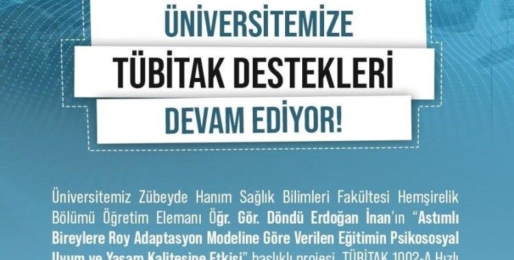 NÖHÜ akademisyeninin astım hastalarının yaşam kalitesini artıracak projesine destek