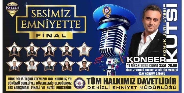 Denizli Emniyet Müdürlüğünün ses yarışmasında final heyecanı