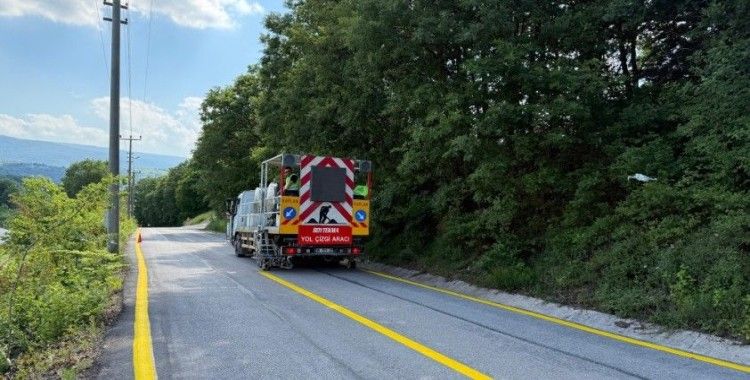 50 bin metrekare yol çizgi çalışması tamamlandı