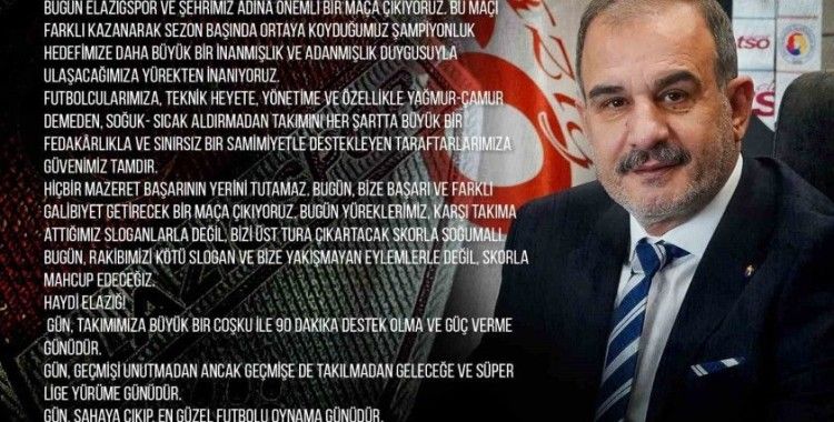 Başkan Alan, "Gün sahaya çıkıp, en güzel futbolu oynama günüdür"