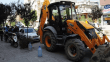 Freni arızalanan iş makinesi 4 adet aracı önüne katarak durabildi