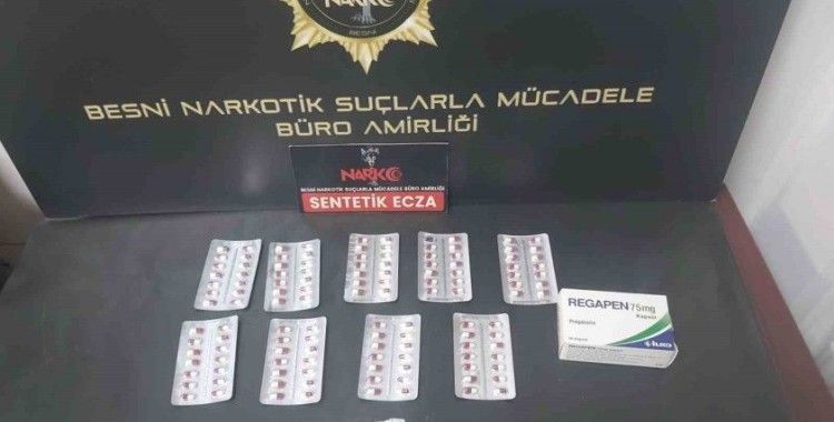 Besni’de 132 sentetik hap ele geçirildi