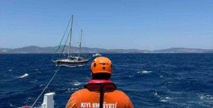Bodrum’da sürüklenen tekne KIYEM ekiplerince kurtarıldı

