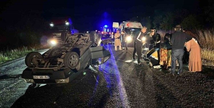 Kontrolden çıkan otomobil takla atıp ters döndü: 1’i çocuk 4 yaralı