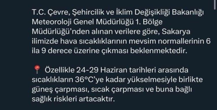 Valilik uyardı: Sakarya’da o saatlerde dışarı çıkmayın