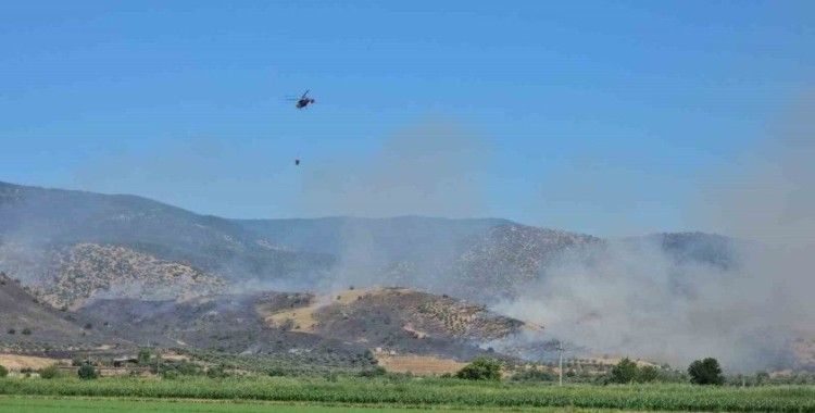 Nazilli’de zirai alan yangınına ekiplerin müdahalesi sürüyor